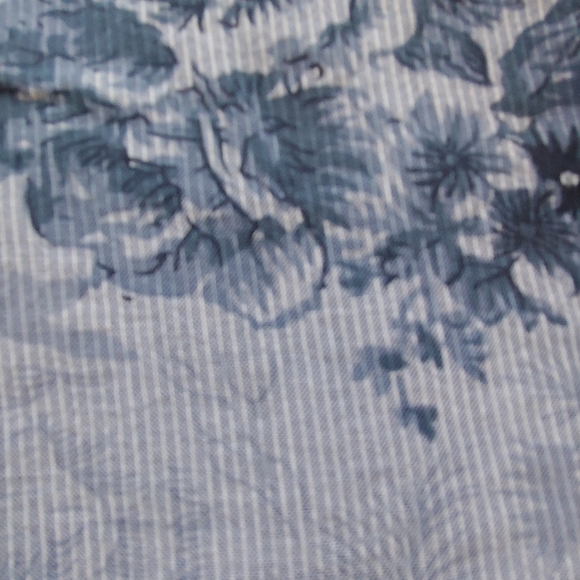 EUC Plus Size Lucky Brand Floral Blue Pinstripe Floral Top - Size 2X - Picture 5 of 10